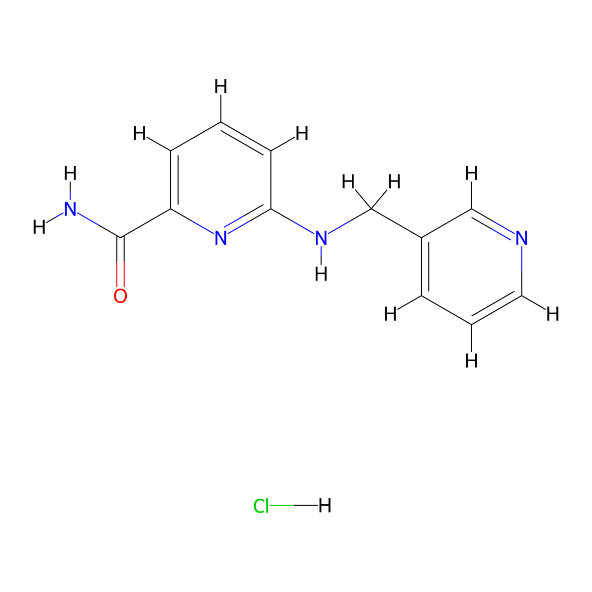 6-{[(Pyridin-3-yl)methyl]amino}pyridine-2-carboxamide hydrochloride molecular structure, CAS 1787963-51-2