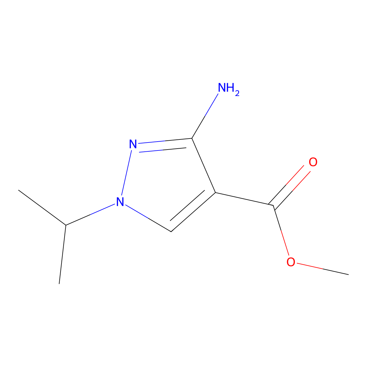 Methyl 3-amino-1-isopropyl-1H-pyrazole-4-carboxylate molecular structure, CAS 1787974-11-1