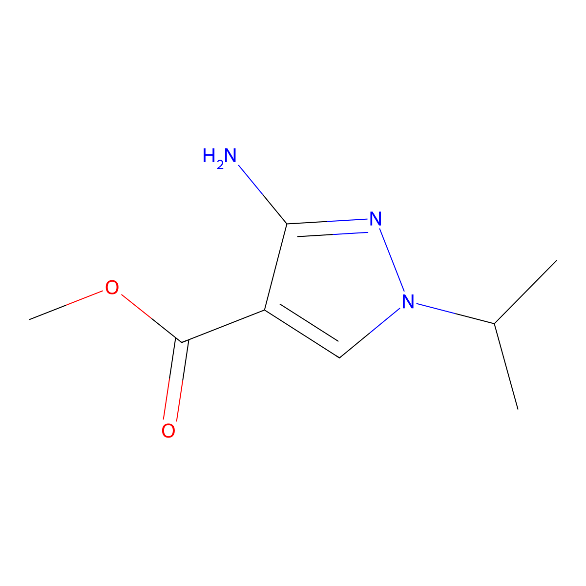 Methyl 3-amino-1-isopropyl-1H-pyrazole-4-carboxylate molecular structure, CAS 1787974-11-1