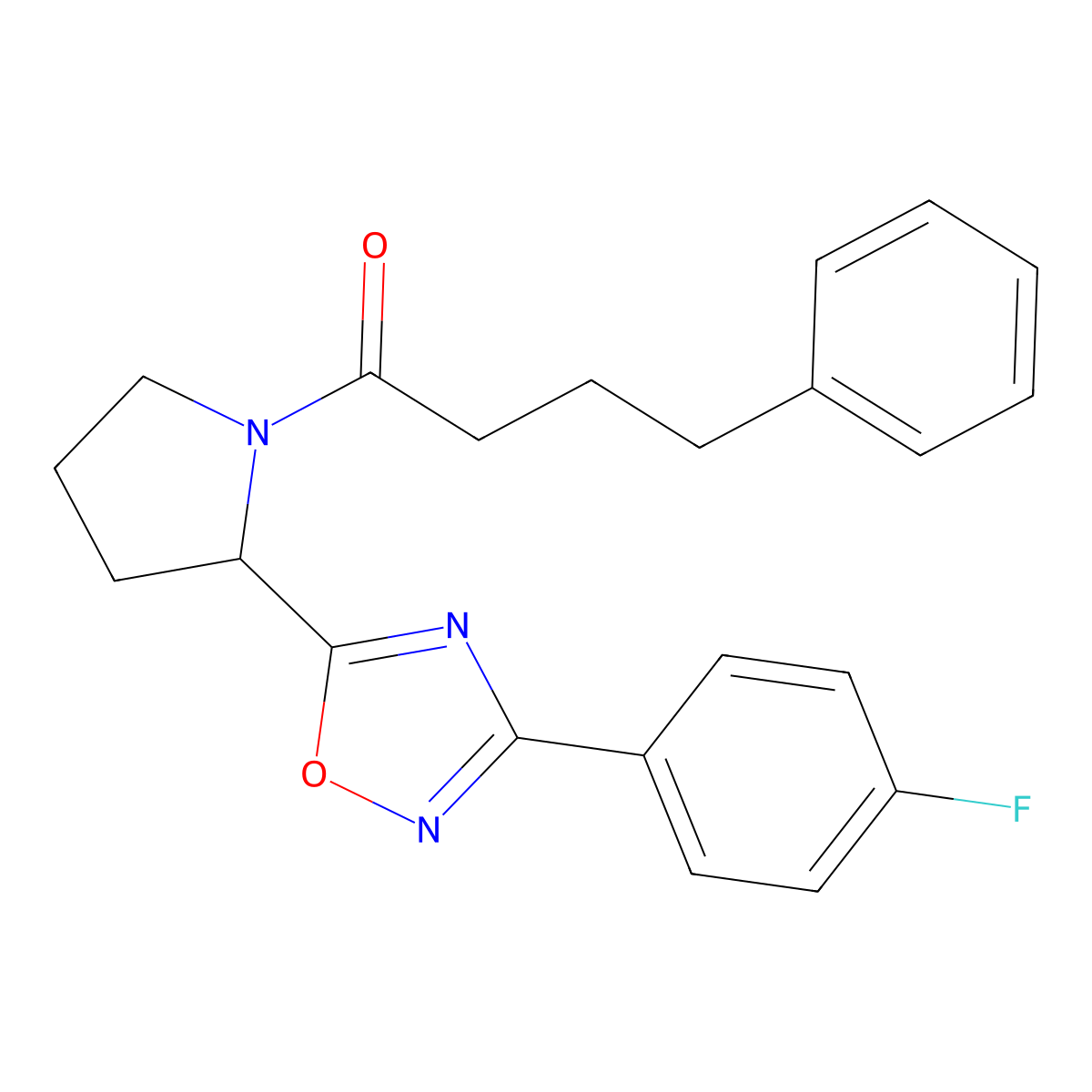 3-(4-Fluorophenyl)-5-[1-(4-phenylbutanoyl)pyrrolidin-2-yl]-1,2,4-oxadiazole molecular structure, CAS 1787984-37-5