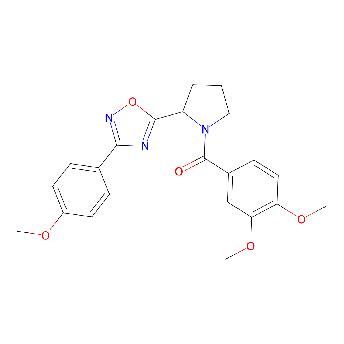 5-[1-(3,4-Dimethoxybenzoyl)pyrrolidin-2-yl]-3-(4-methoxyphenyl)-1,2,4-oxadiazole molecular structure, CAS 1787984-56-8