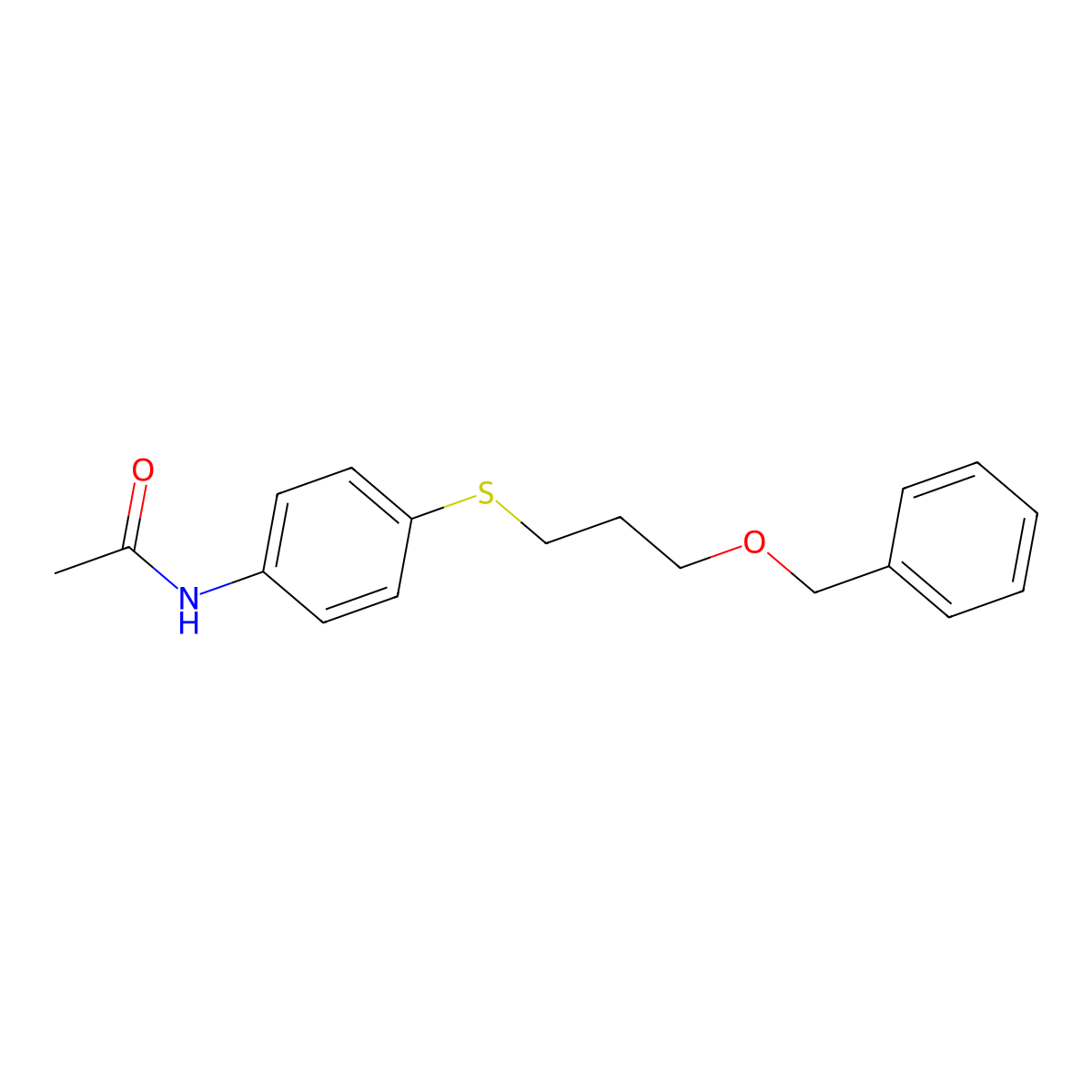 N-(4-{[3-(benzyloxy)propyl]sulfanyl}phenyl)acetamide molecular structure, CAS 1787986-22-4