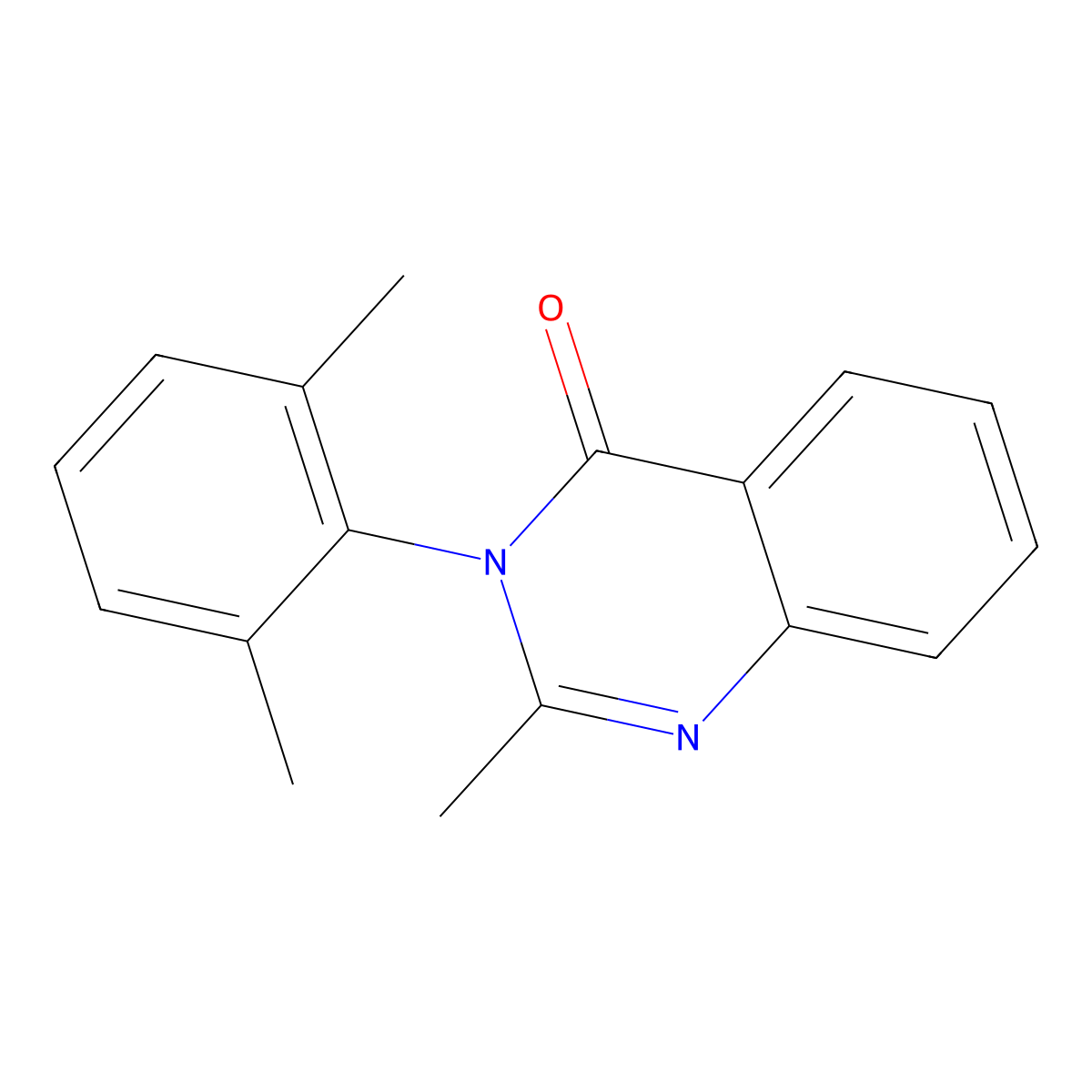 4(3H)-Quinazolinone, 2-methyl-3-(2,6-xylyl)- molecular structure, CAS 1788-92-7