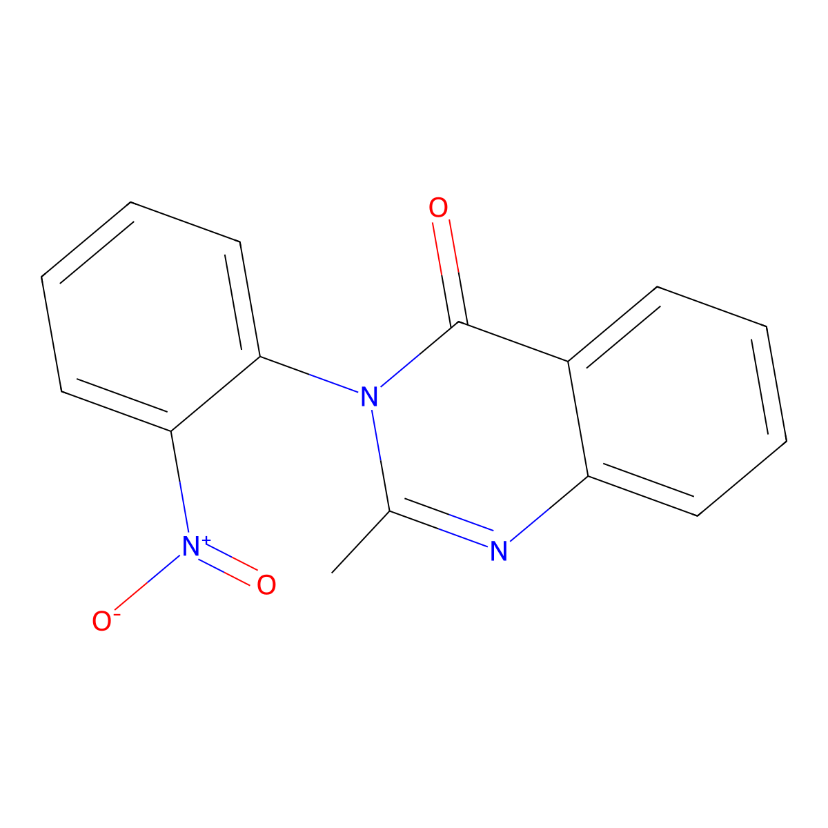 2-Methyl-3-(2-nitrophenyl)quinazoline-4(3H)-one molecular structure, CAS 1788-94-9