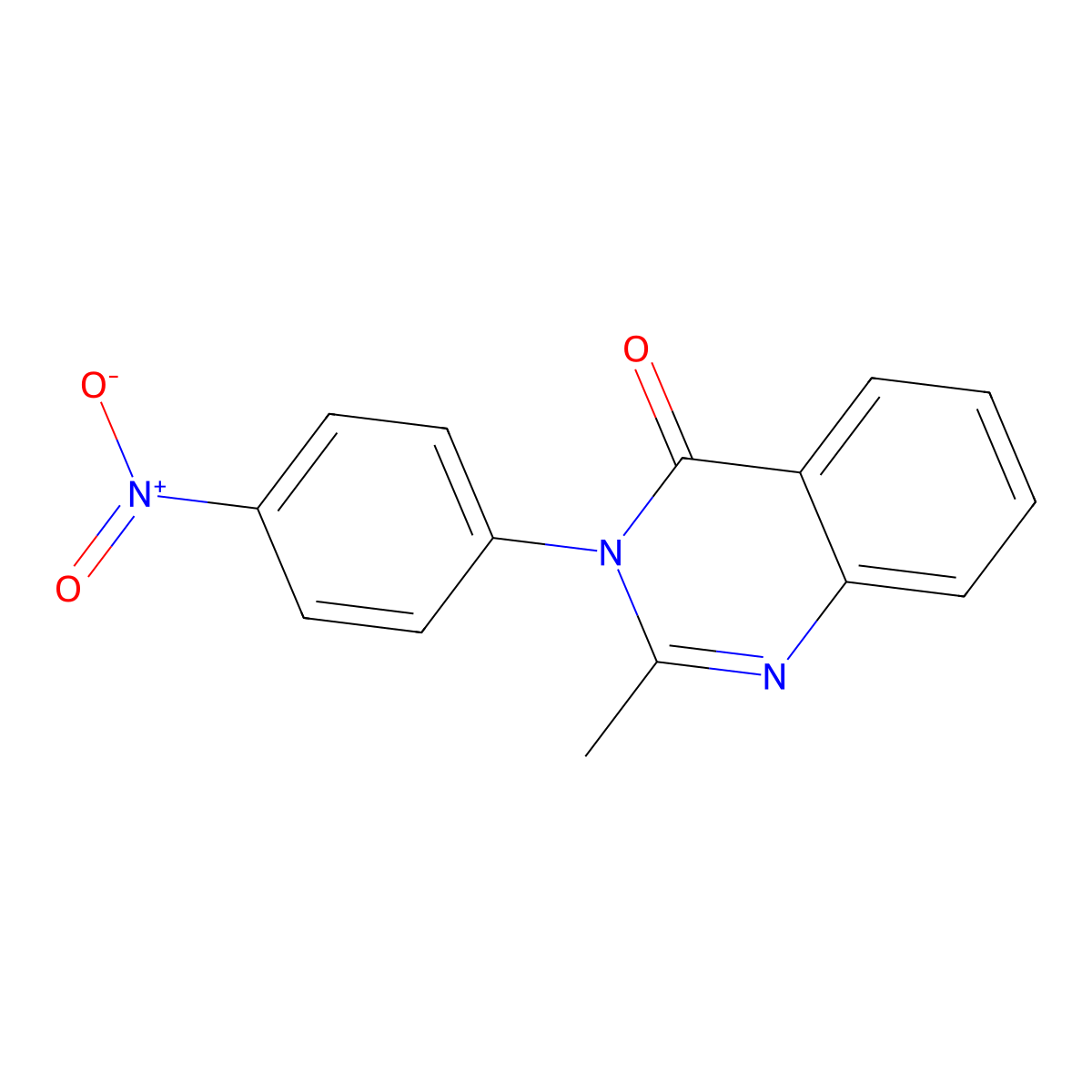 2-Methyl-3-(4-nitrophenyl)quinazolin-4-one molecular structure, CAS 1788-96-1