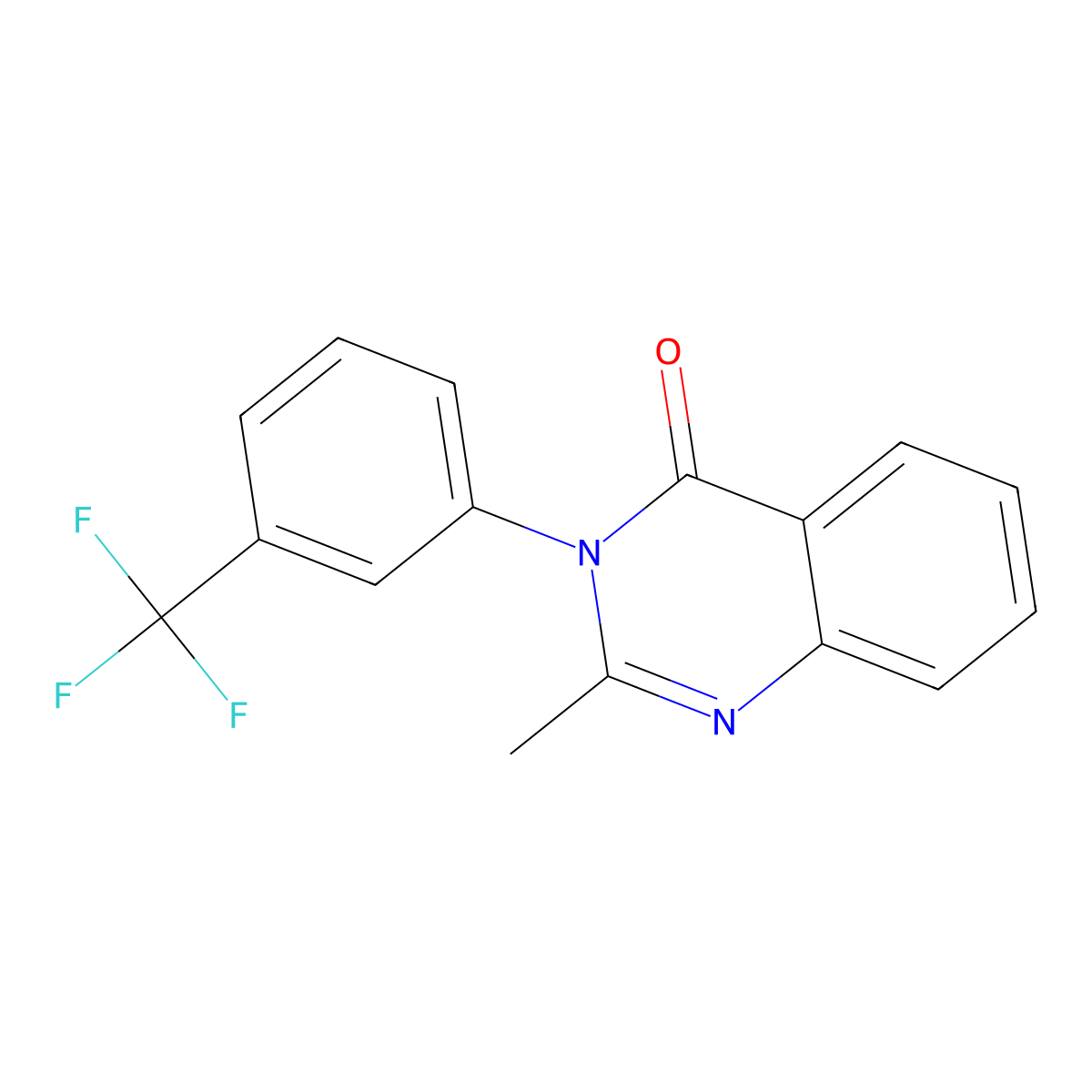 2-Methyl-3-(3-trifluoromethyl-phenyl)-3H-quinazolin-4-one molecular structure, CAS 1788-98-3