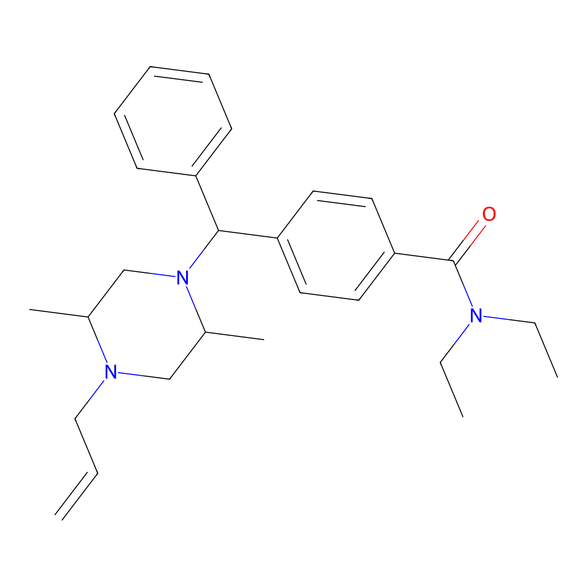 4-[(S)-[(2S,5R)-2,5-Dimethyl-4-(2-propenyl)-1-piperazinyl]phenylmethyl]-N,N-diethylbenzamide molecular structure, CAS 178803-51-5