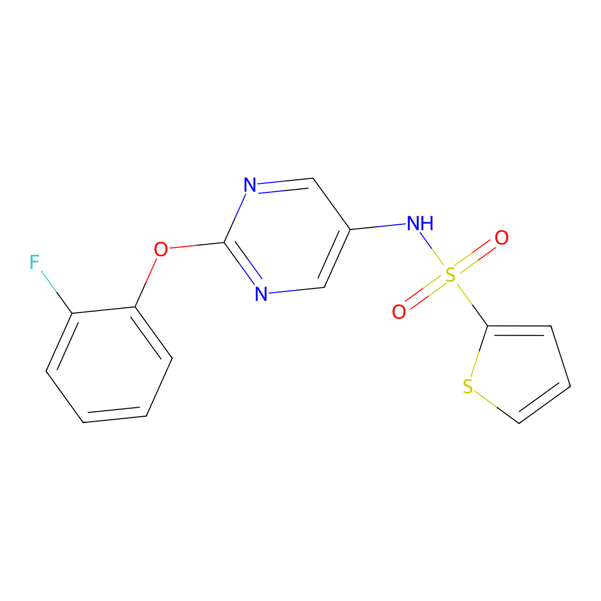 N-[2-(2-fluorophenoxy)pyrimidin-5-yl]thiophene-2-sulfonamide molecular structure, CAS 1788031-59-3