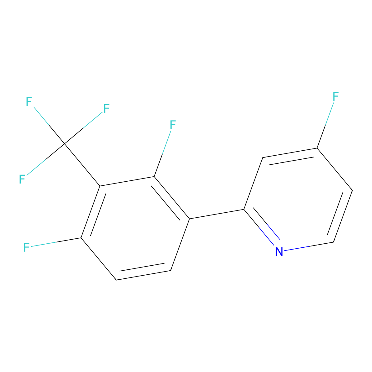 2-[2,4-Difluoro-3-(trifluoromethyl)phenyl]-4-fluoropyridine molecular structure, CAS 1788032-76-7