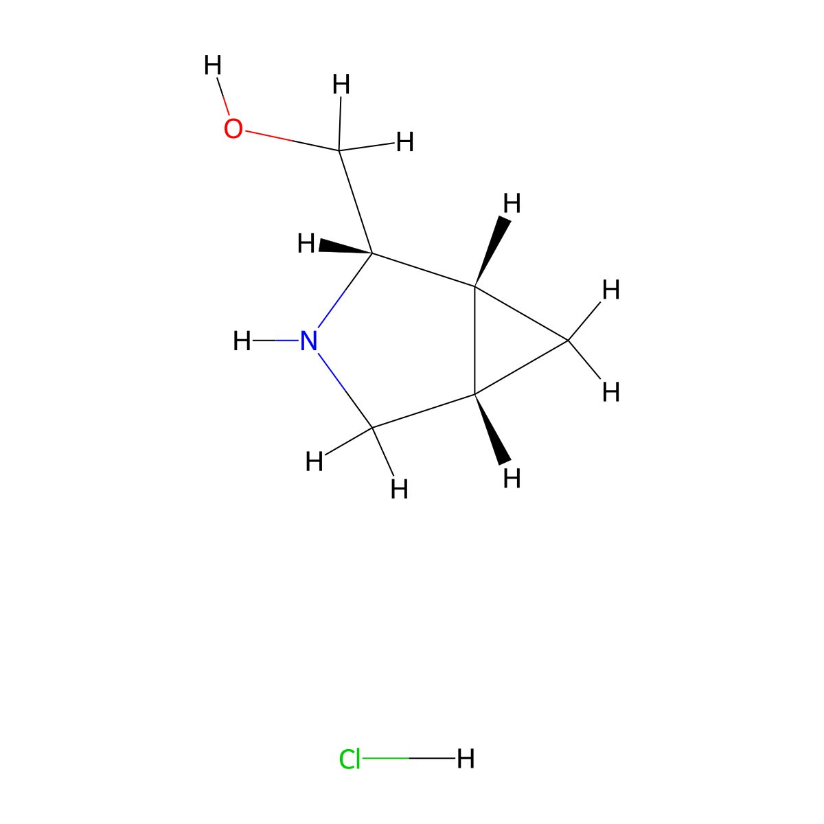 (1R,2S,5S)-rel-3-Azabicyclo(3.1.0)hexan-2-ylmethanol hydrochloride molecular structure, CAS 1788041-43-9