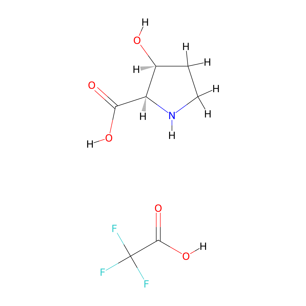 cis-3-Hydroxypyrrolidine-2-carboxylic acid; trifluoroacetic acid molecular structure, CAS 1788041-58-6