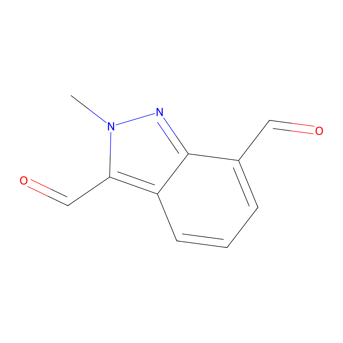 2-Methyl-2H-indazole-3,7-dicarbaldehyde molecular structure, CAS 1788041-66-6