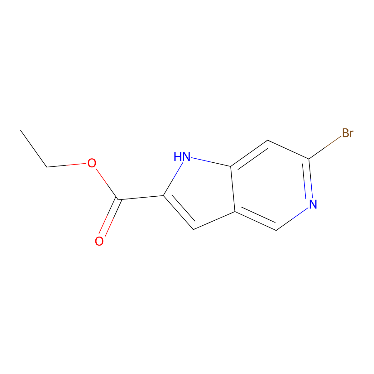 Ethyl 6-bromo-1H-pyrrolo[3,2-c]pyridine-2-carboxylate molecular structure, CAS 1788041-67-7