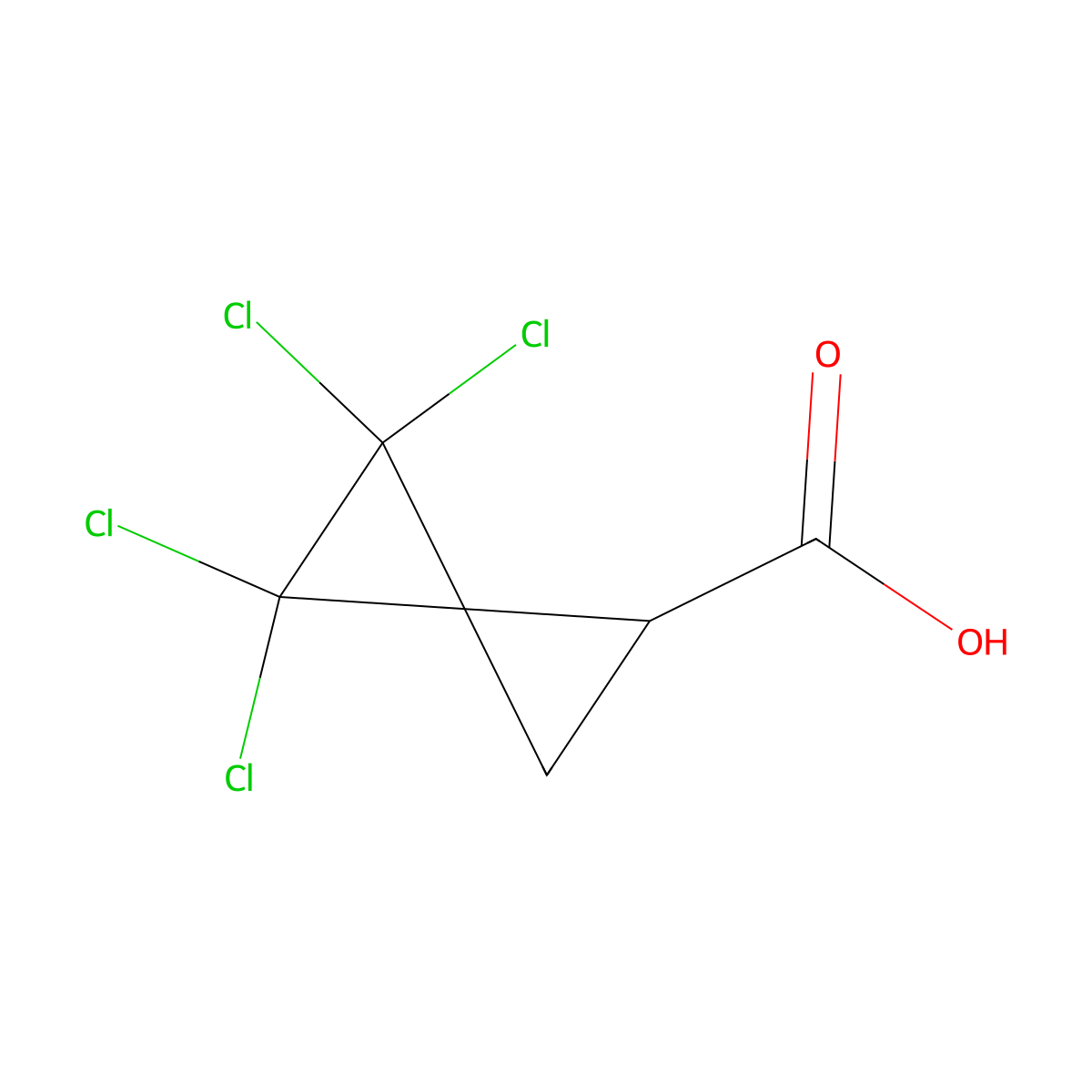 4,4,5,5-Tetrachlorospiro[2.2]pentane-1-carboxylic acid molecular structure, CAS 1788041-68-8