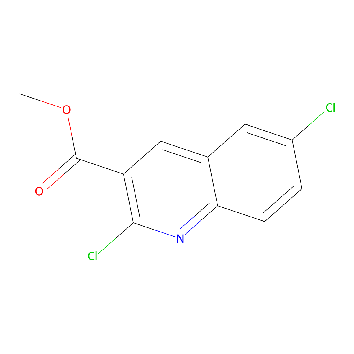 Methyl 2,6-dichloroquinoline-3-carboxylate molecular structure, CAS 1788042-65-8