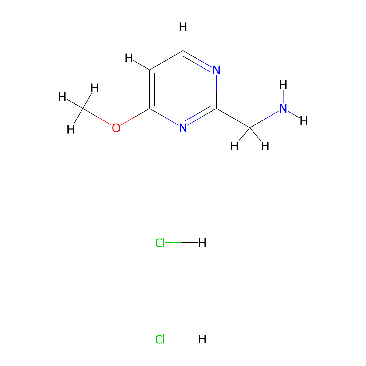 (4-Methoxypyrimidin-2-yl)methanamine dihydrochloride molecular structure, CAS 1788043-89-9