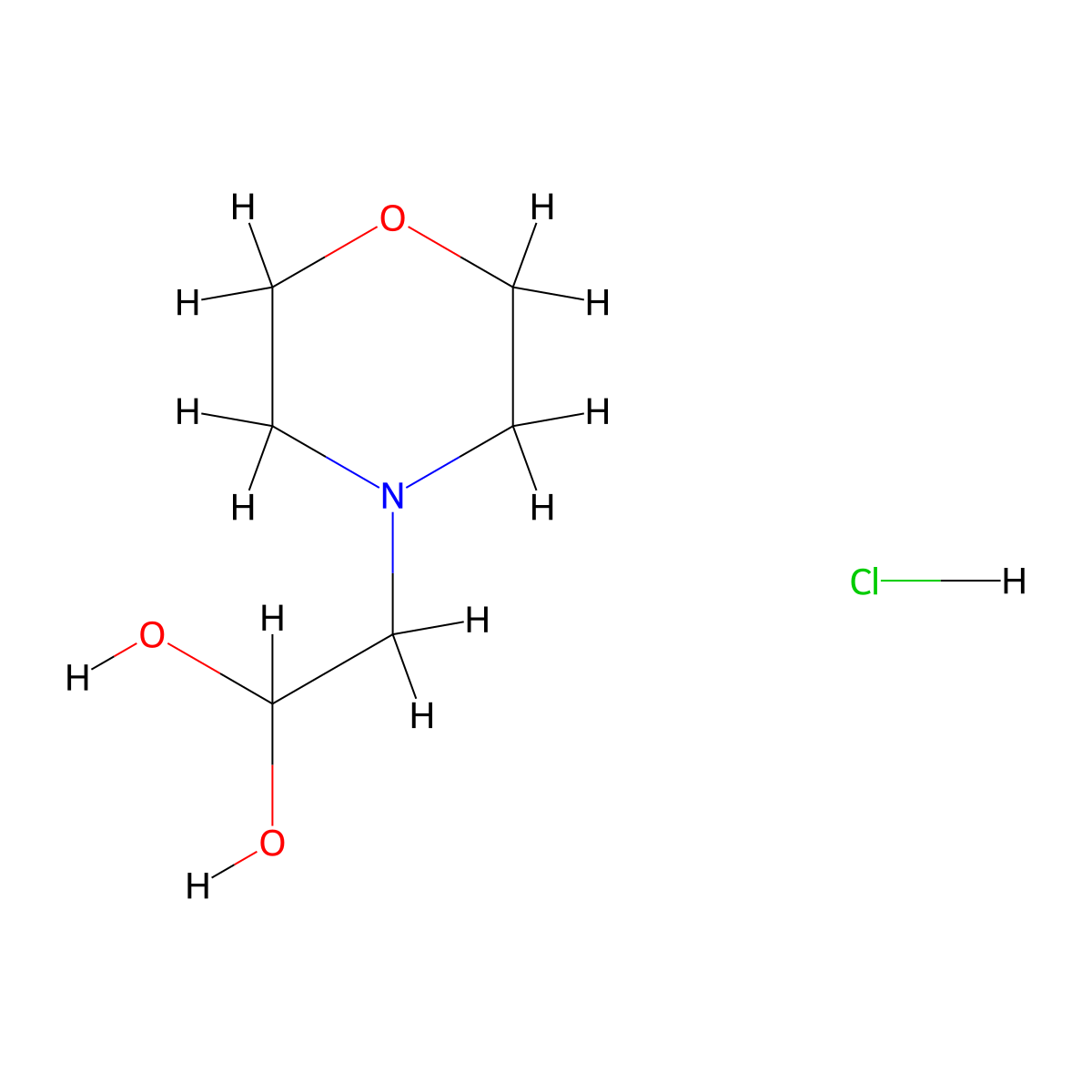 2-Morpholinoethane-1,1-diol hydrochloride molecular structure, CAS 1788043-90-2