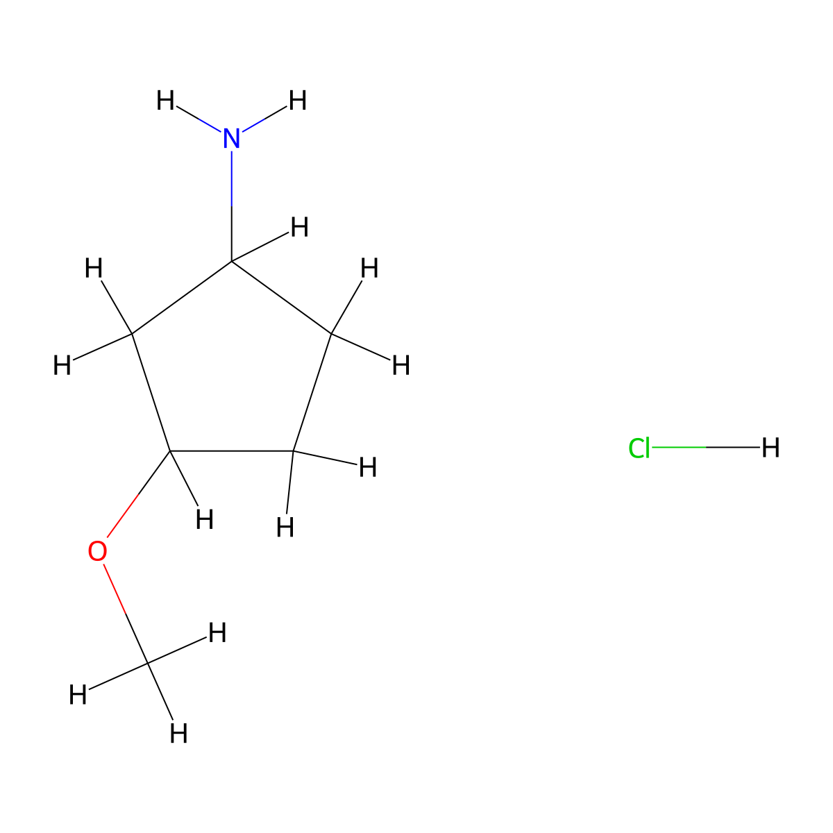 3-Methoxycyclopentanamine hydrochloride molecular structure, CAS 1788043-92-4