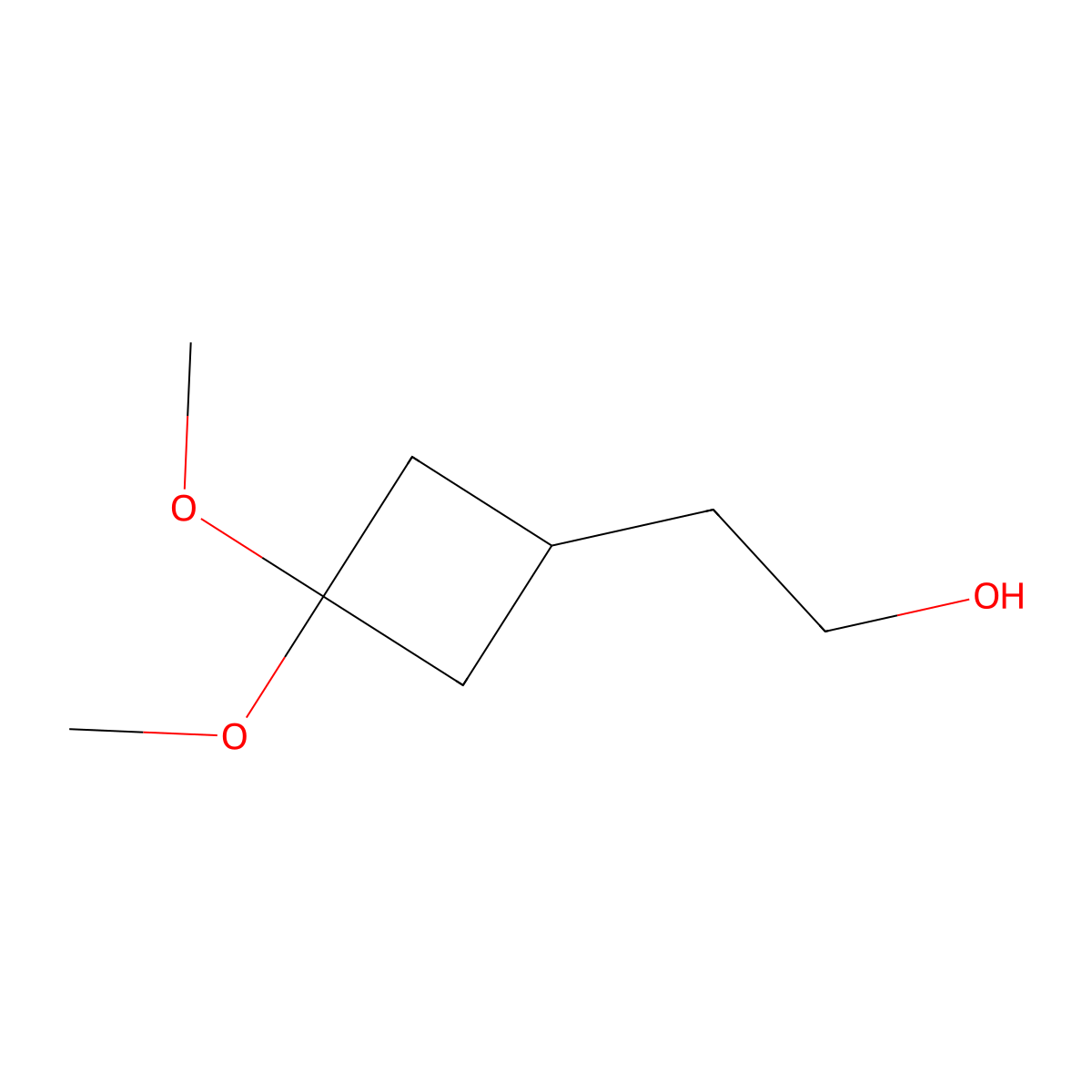 2-(3,3-Dimethoxycyclobutyl)ethanol molecular structure, CAS 1788043-94-6