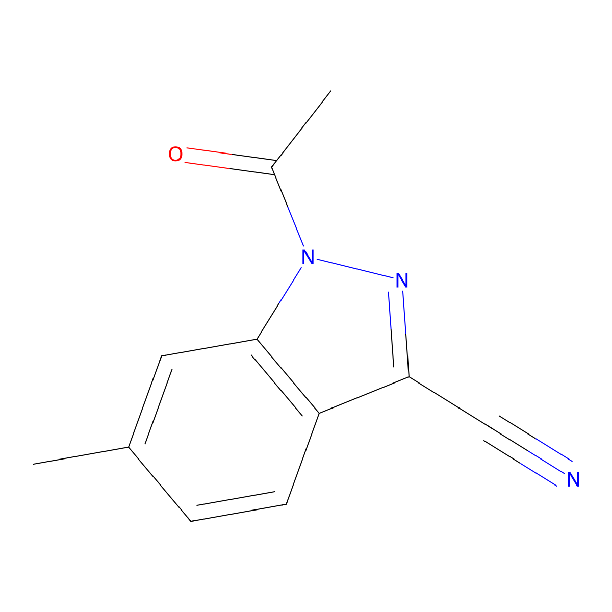 1-Acetyl-6-methyl-1H-indazole-3-carbonitrile molecular structure, CAS 1788043-95-7