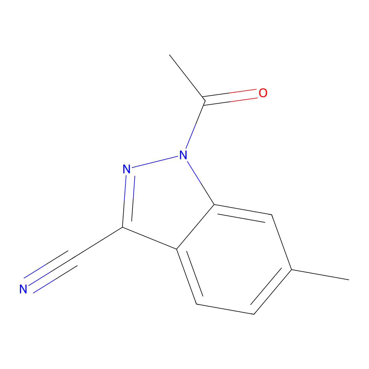1-Acetyl-6-methyl-1H-indazole-3-carbonitrile molecular structure, CAS 1788043-95-7