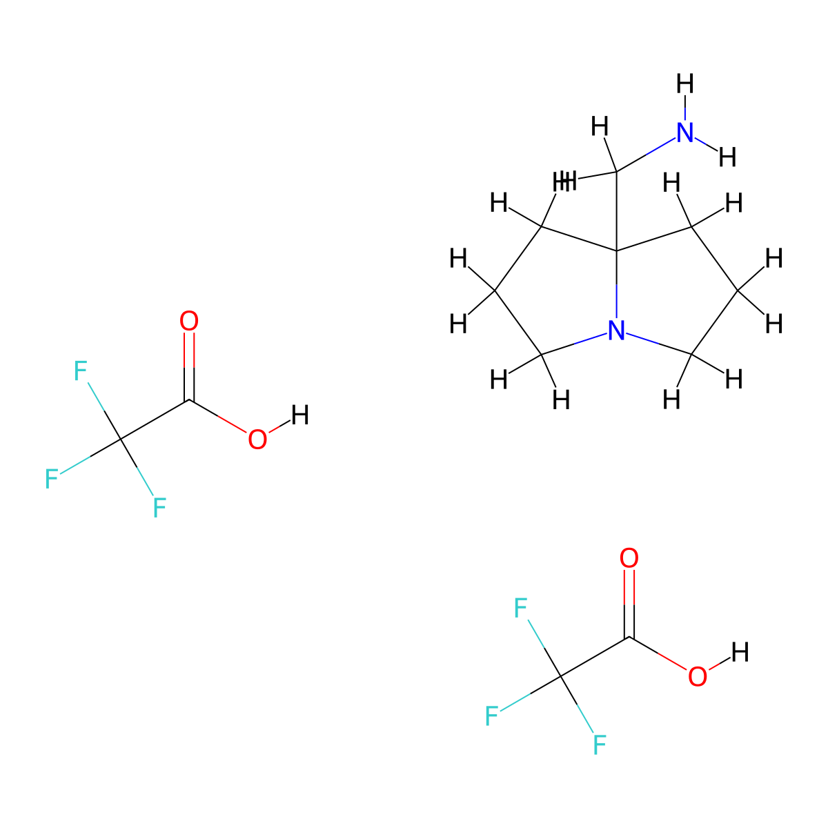 Hexahydro-1H-pyrrolizin-7a-ylmethanamine ditrifluoroacetate molecular structure, CAS 1788043-97-9