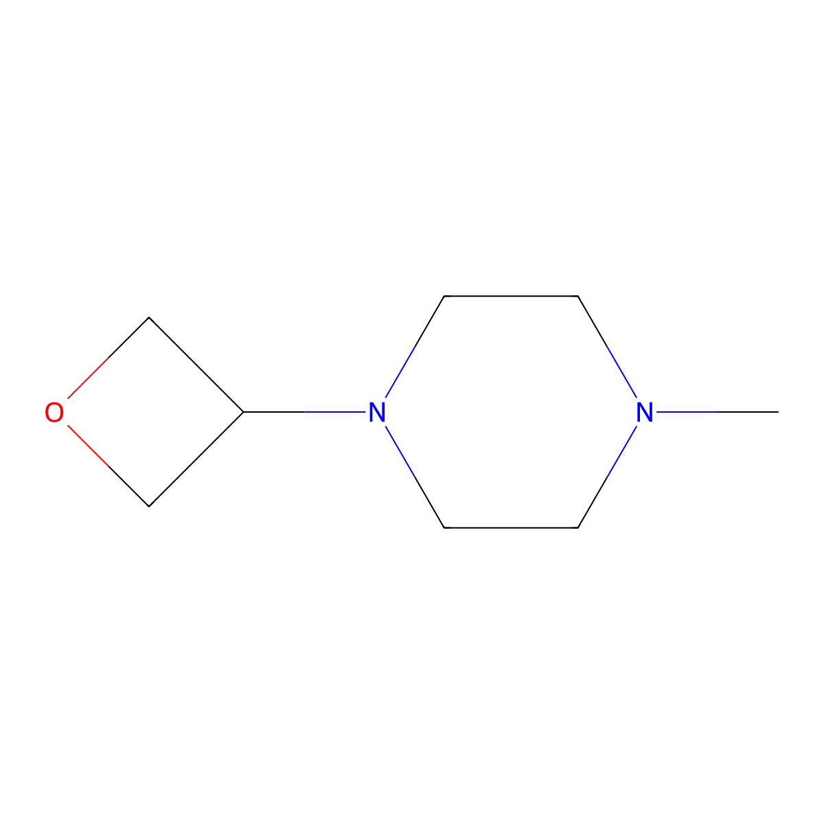 1-Methyl-4-(oxetan-3-yl)piperazine molecular structure, CAS 1788043-99-1