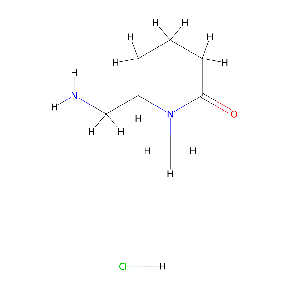 6-(Aminomethyl)-1-methylpiperidin-2-one hydrochloride molecular structure, CAS 1788044-00-7