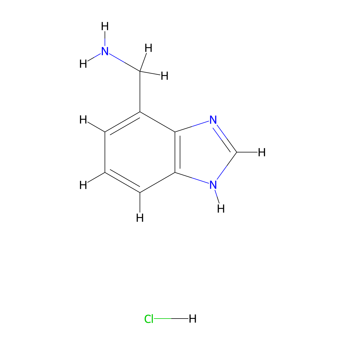 (1H-Benzo[d]imidazol-4-yl)methanamine hydrochloride molecular structure, CAS 1788044-02-9