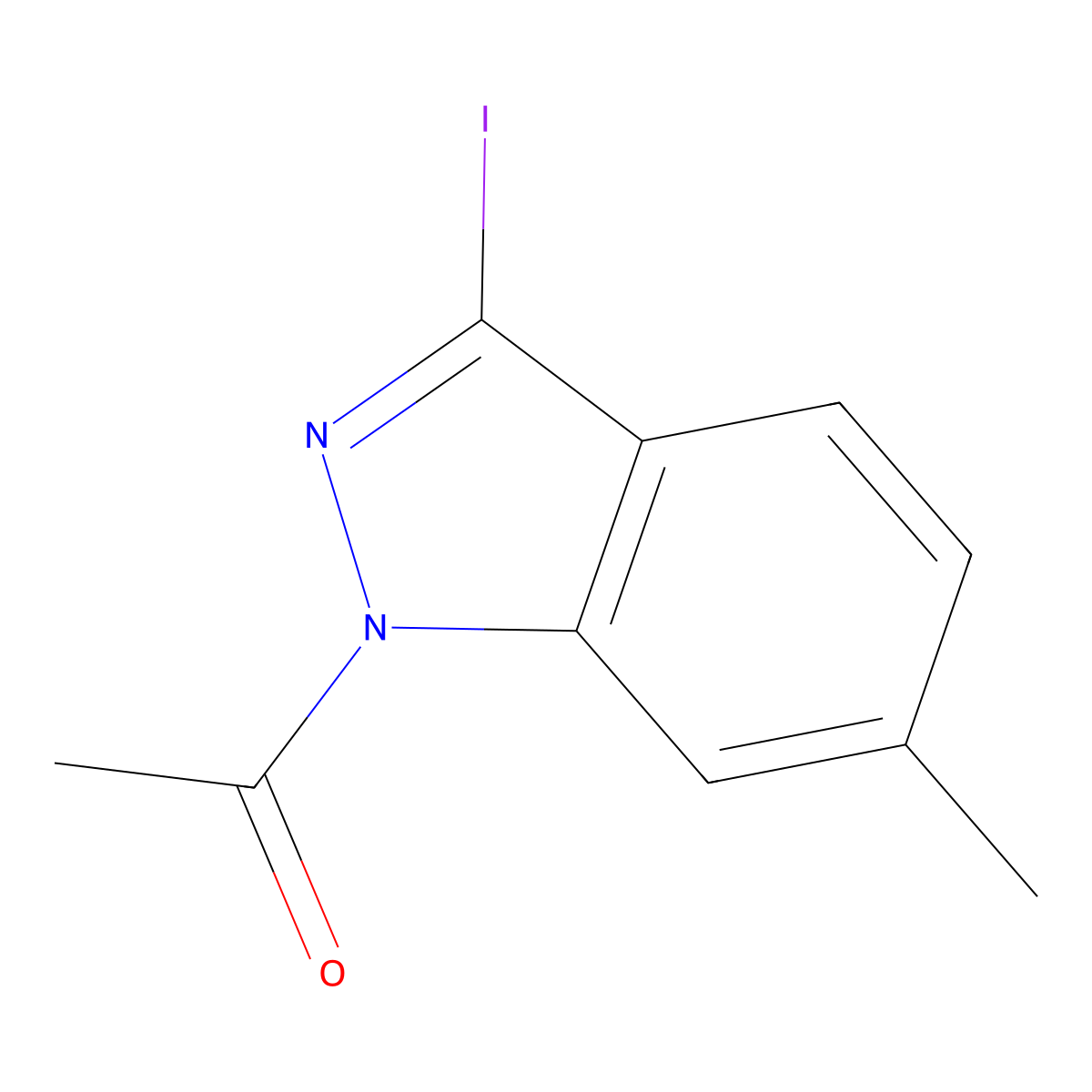 1-(3-Iodo-6-methyl-1H-indazol-1-yl)ethanone molecular structure, CAS 1788044-04-1