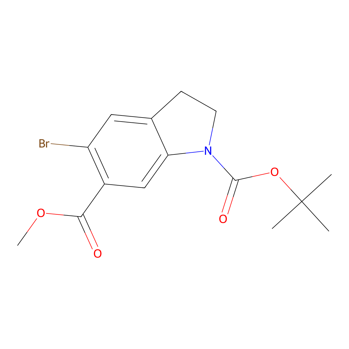 1-tert-Butyl 6-methyl 5-bromoindoline-1,6-dicarboxylate molecular structure, CAS 1788044-06-3