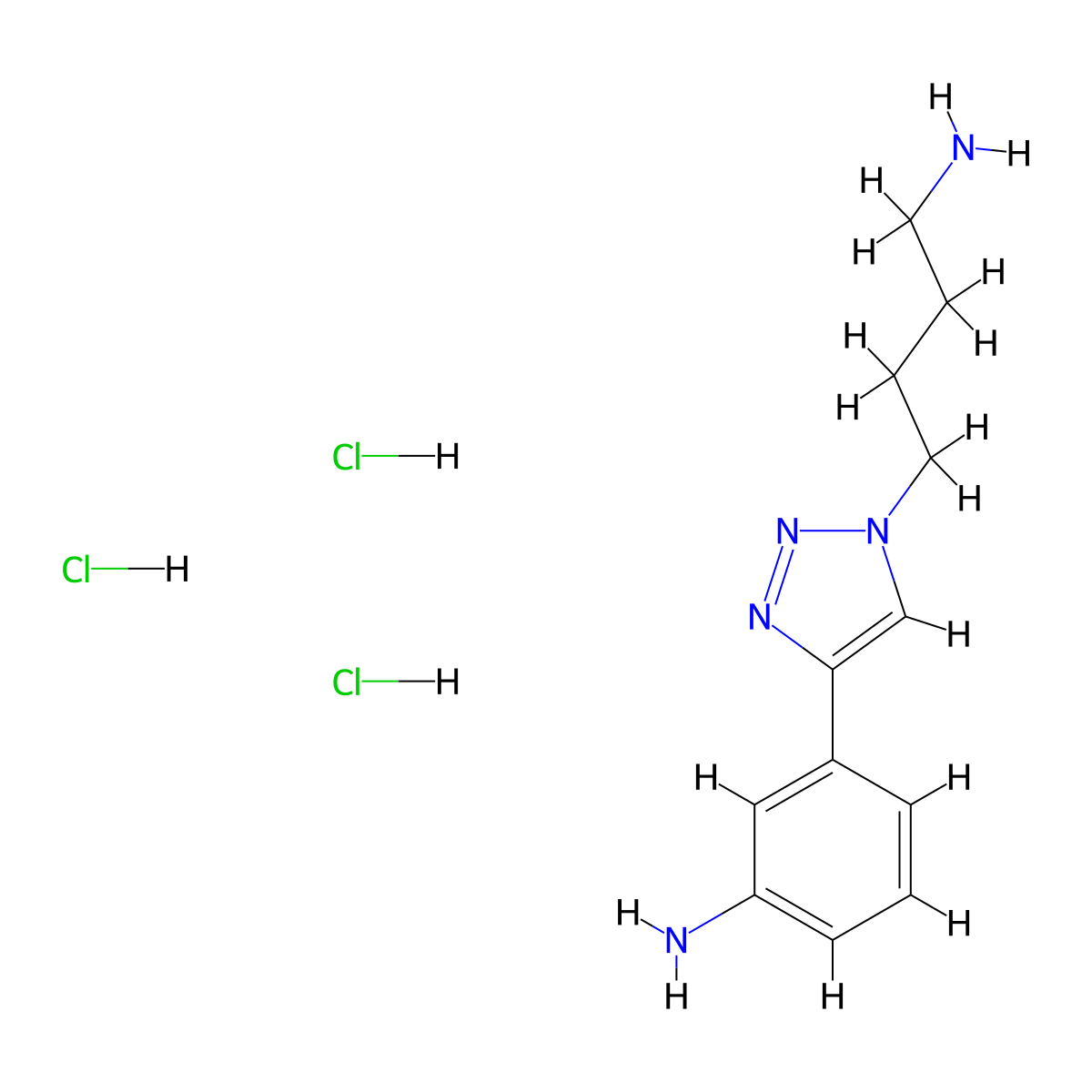 3-(1-(4-Aminobutyl)-1H-1,2,3-triazol-4-yl)aniline trihydrochloride molecular structure, CAS 1788044-10-9