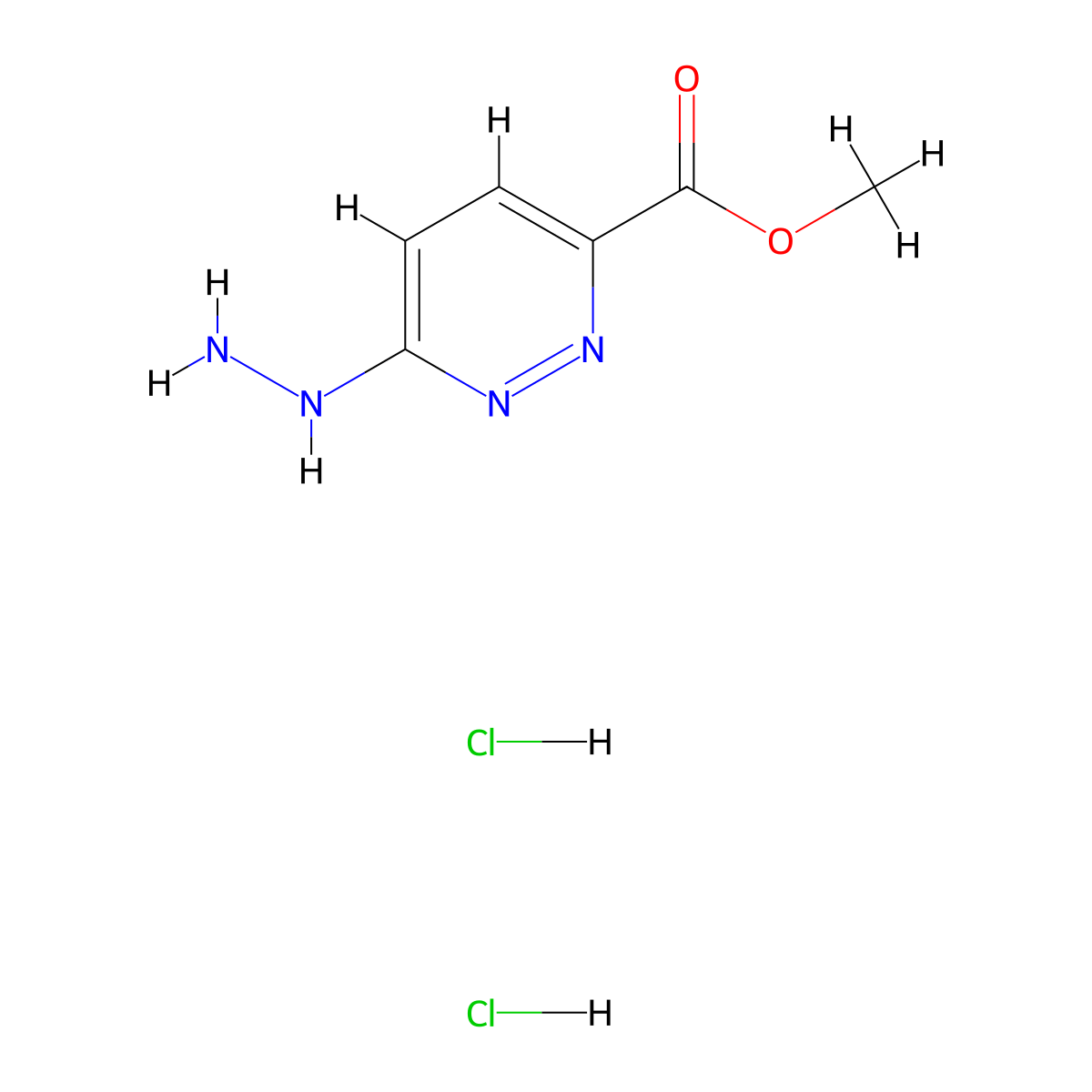 Methyl 6-hydrazinylpyridazine-3-carboxylate dihydrochloride molecular structure, CAS 1788044-11-0