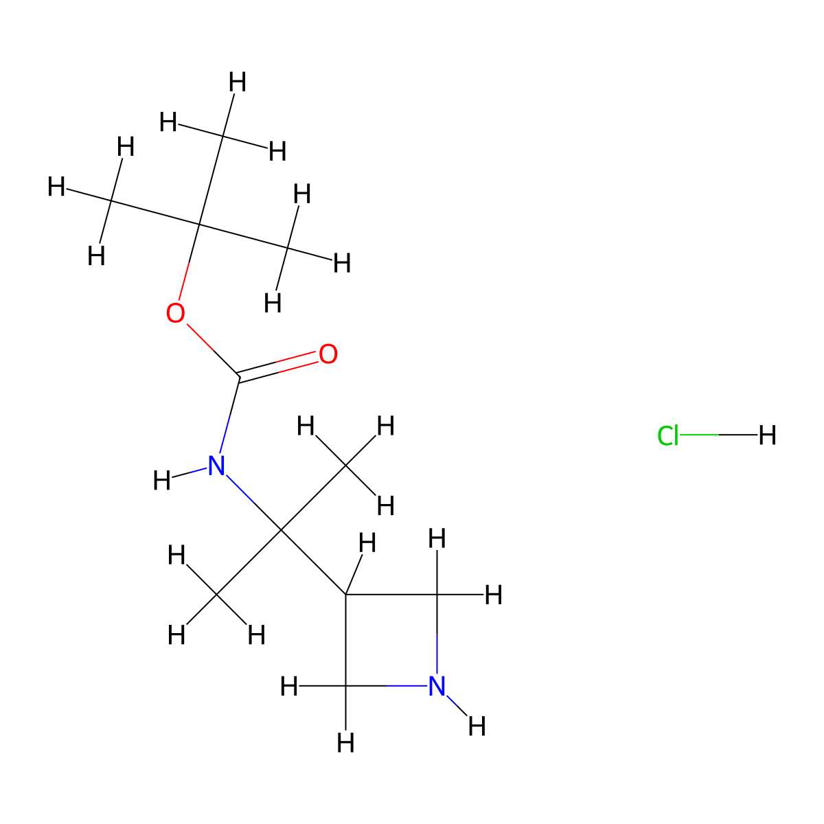 tert-butyl N-[2-(azetidin-3-yl)propan-2-yl]carbamate hydrochloride molecular structure, CAS 1788044-14-3