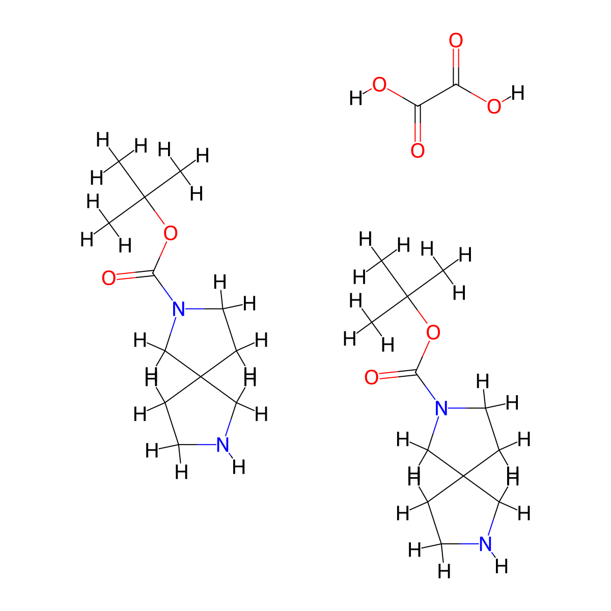 tert-Butyl 2,7-diazaspiro[4.4]nonane-2-carboxylate hemioxalate molecular structure, CAS 1788054-69-2