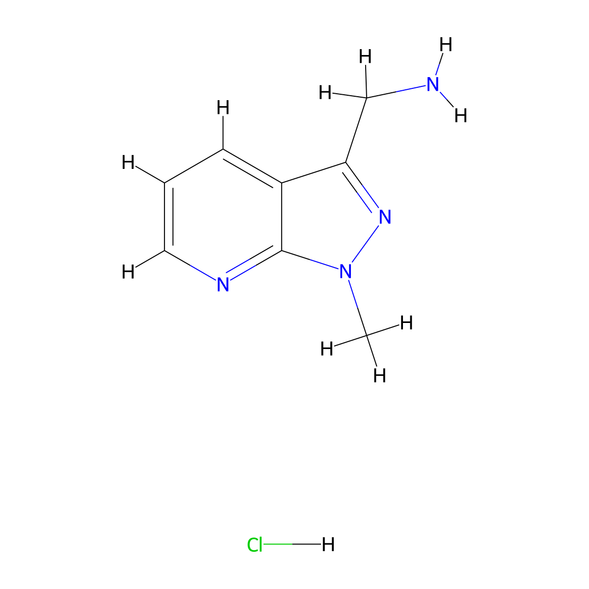 (1-Methyl-1H-pyrazolo[3,4-b]pyridin-3-yl)methanamine hydrochloride molecular structure, CAS 1788054-70-5