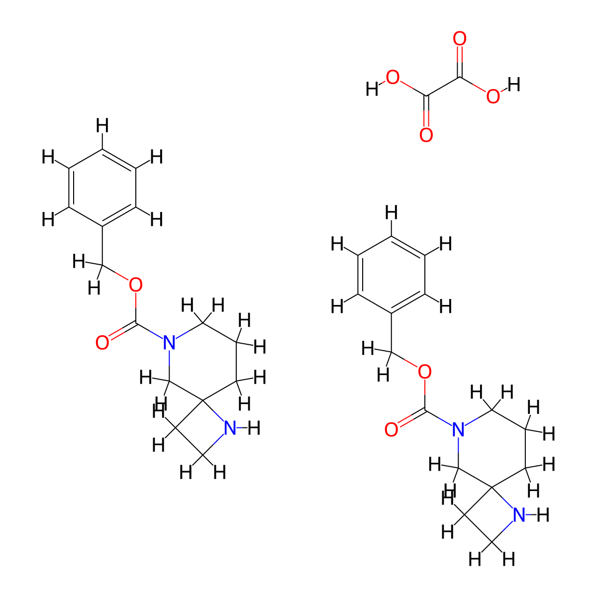 Benzyl 1,6-diazaspiro[3.5]nonane-6-carboxylate hemioxalate molecular structure, CAS 1788054-73-8