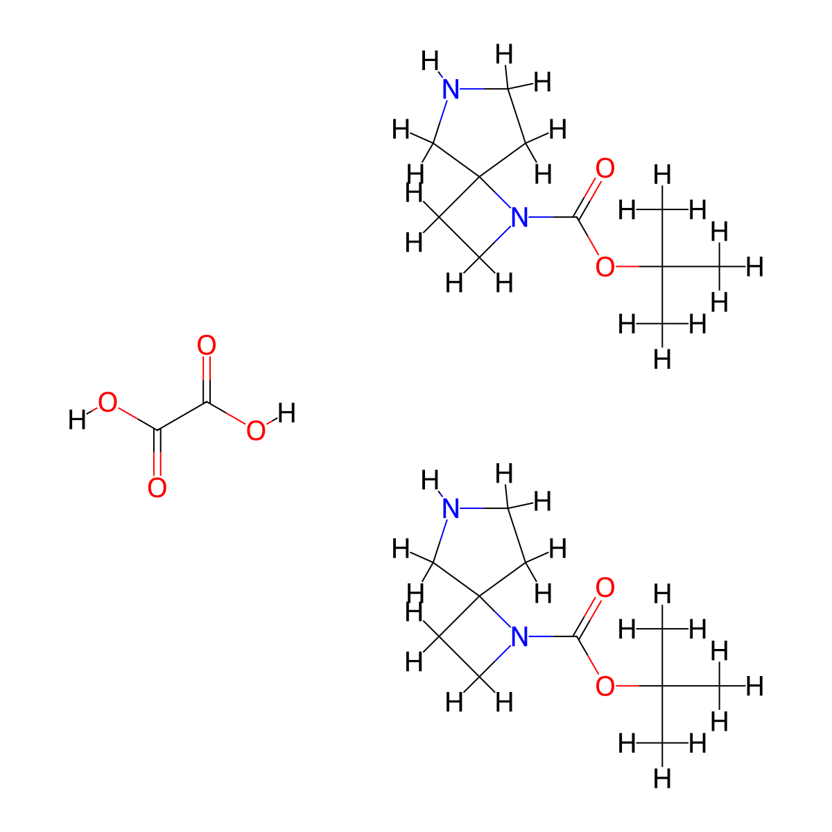 Tert-butyl 1,6-diazaspiro[3.4]octane-1-carboxylate hemioxalate molecular structure, CAS 1788054-74-9