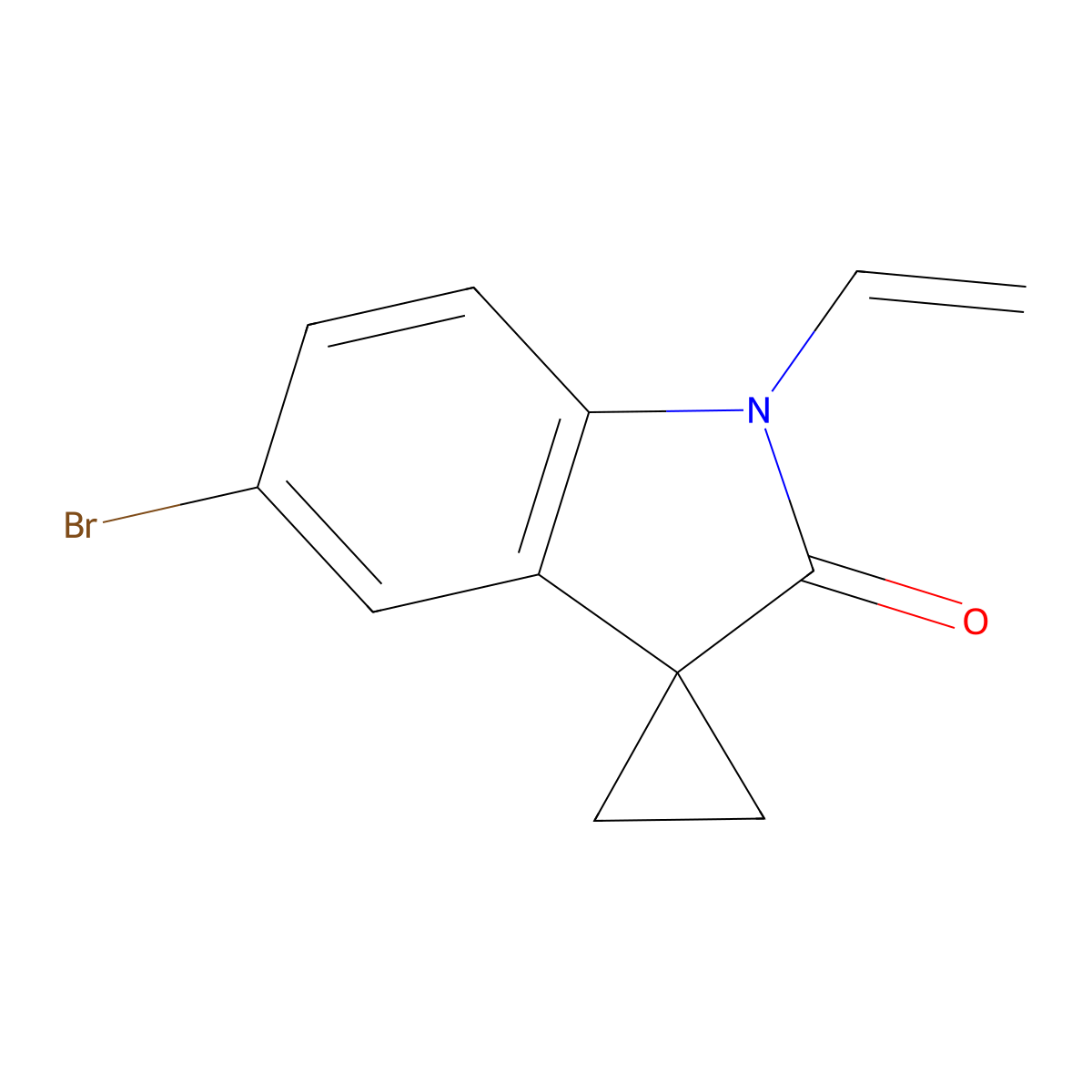 5'-Bromo-1'-ethenyl-1',2'-dihydrospiro[cyclopropane-1,3'-indole]-2'-one molecular structure, CAS 1788054-77-2
