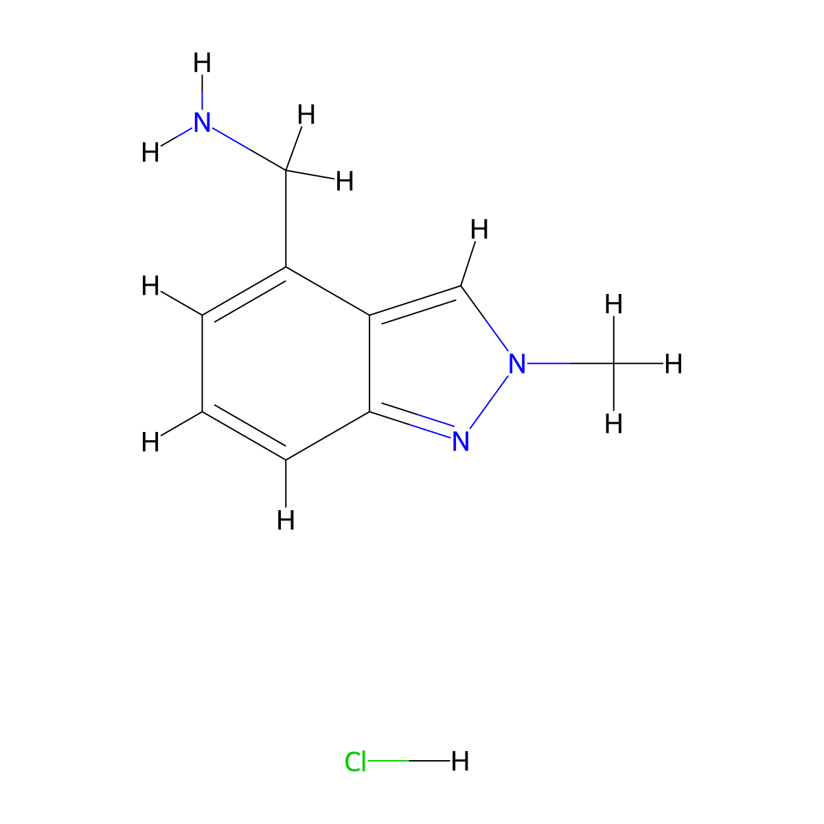 (2-Methyl-2H-indazol-4-yl)methanamine hydrochloride molecular structure, CAS 1788054-80-7