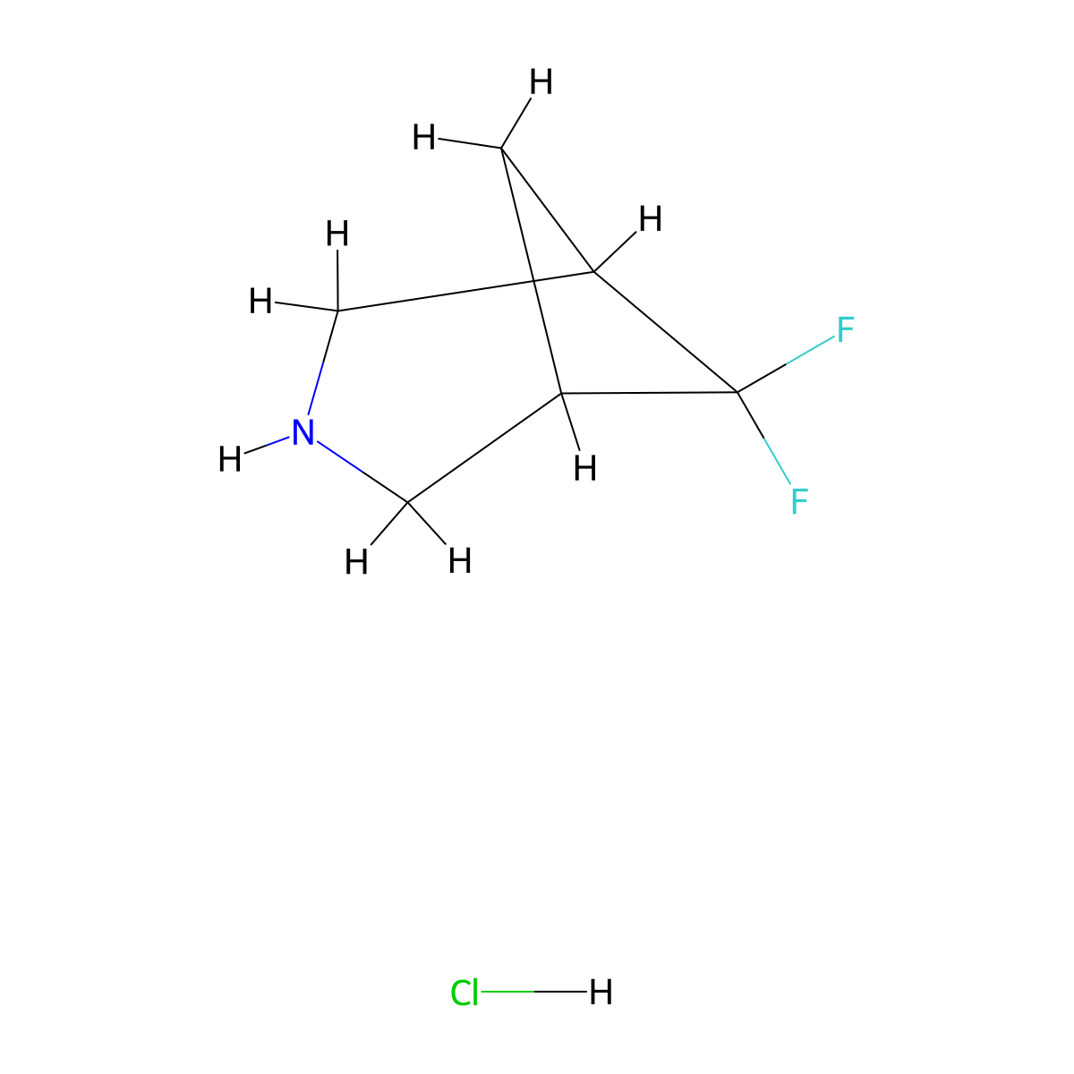 6,6-Difluoro-3-azabicyclo(3.1.1)heptane hydrochloride molecular structure, CAS 1788054-81-8