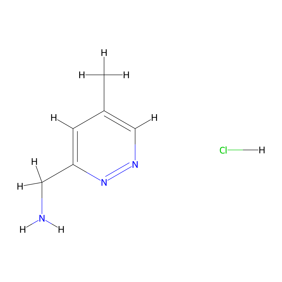 (5-Methylpyridazin-3-yl)methanamine hydrochloride molecular structure, CAS 1788054-82-9