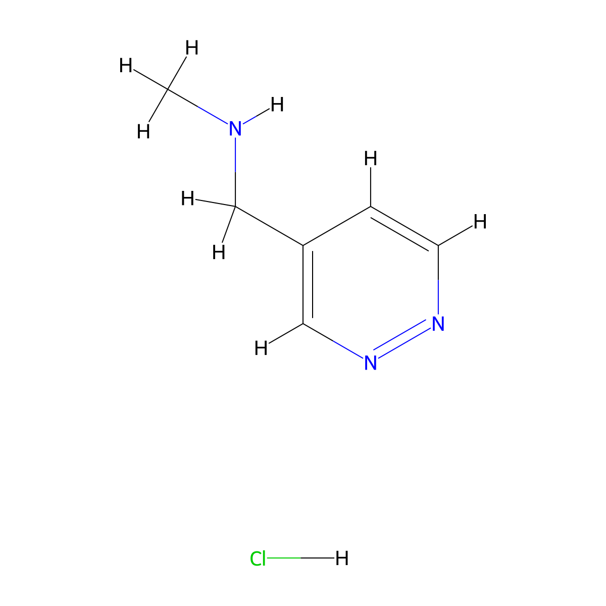 N-Methyl-1-(pyridazin-4-yl)methanamine hydrochloride molecular structure, CAS 1788054-87-4