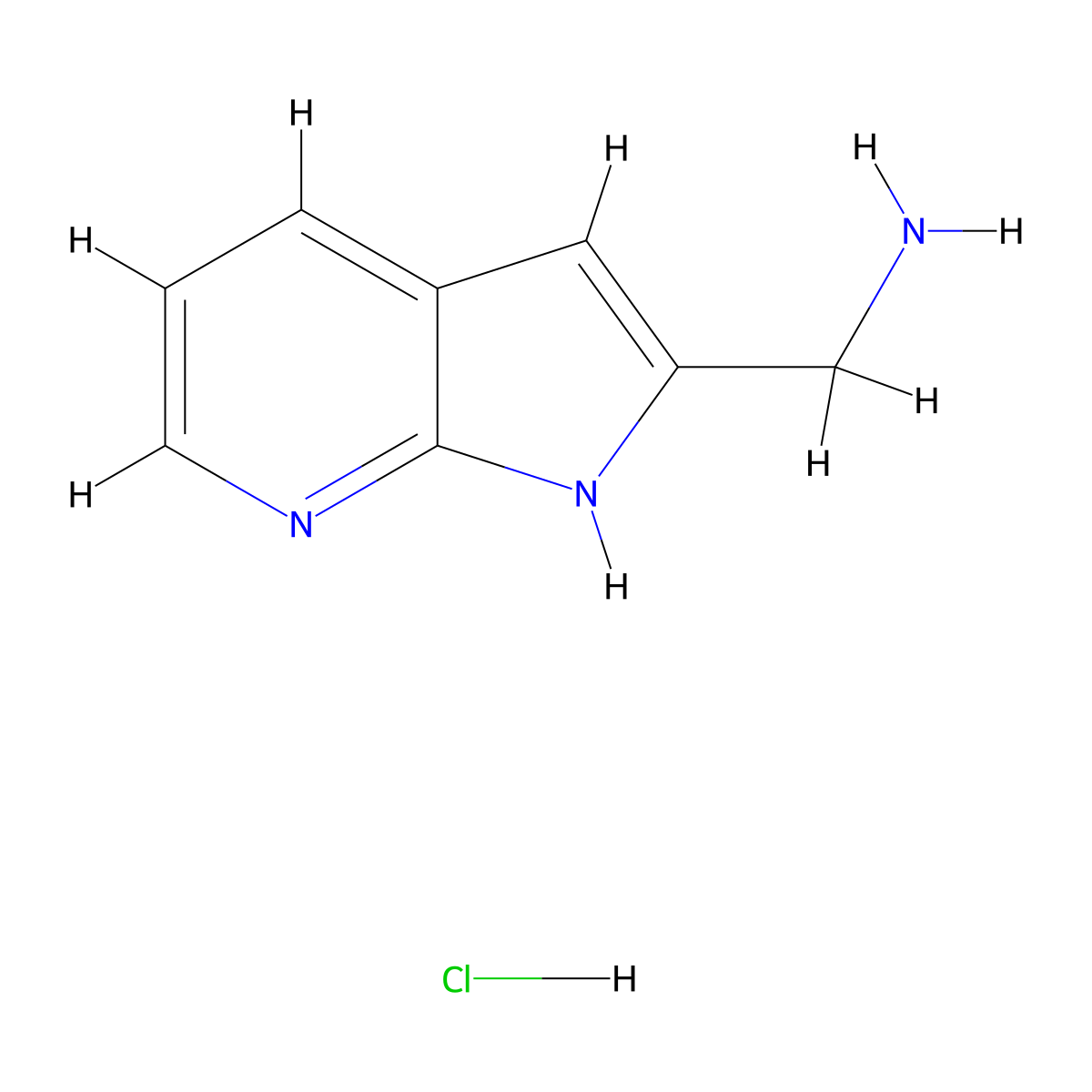 (1H-Pyrrolo[2,3-b]pyridin-2-yl)methanamine hydrochloride molecular structure, CAS 1788054-88-5
