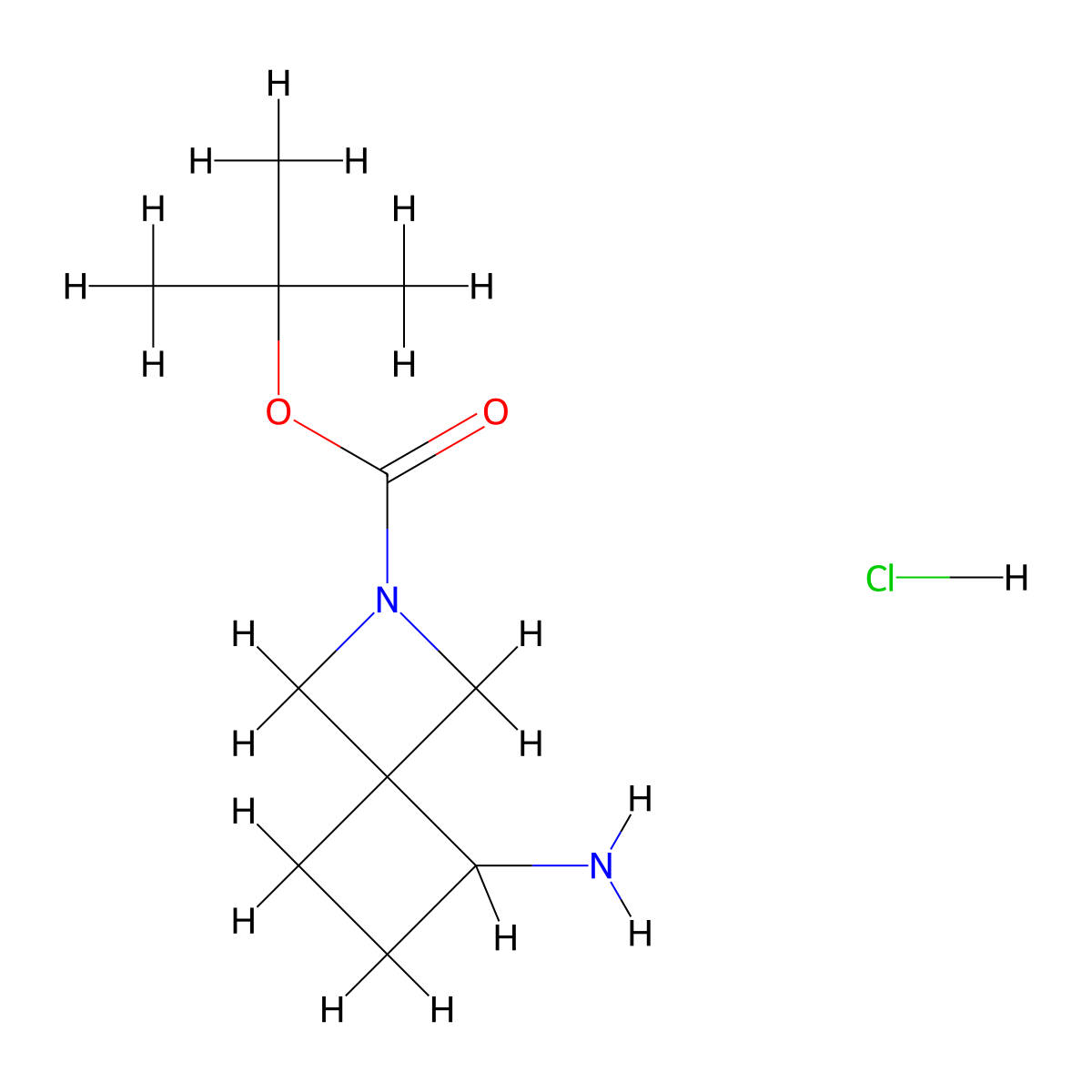 tert-Butyl 5-amino-2-azaspiro[3.3]heptane-2-carboxylate hydrochloride molecular structure, CAS 1788054-91-0