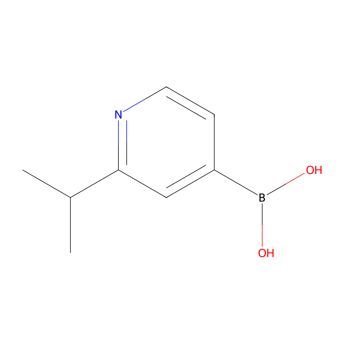 (2-Isopropylpyridin-4-yl)boronic acid molecular structure, CAS 1788062-08-7