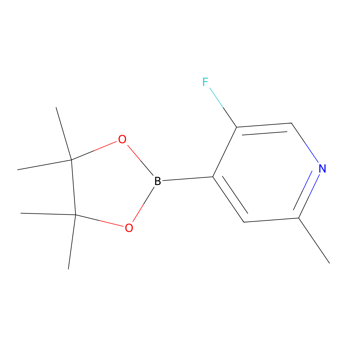 5-Fluoro-2-methyl-4-(4,4,5,5-tetramethyl-1,3,2-dioxaborolan-2-yl)pyridine molecular structure, CAS 1788062-13-4