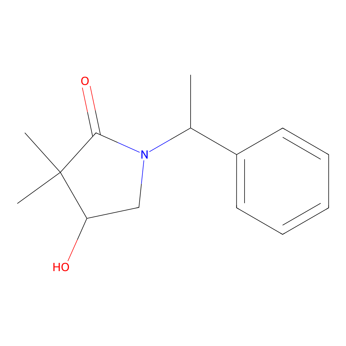 4-Hydroxy-3,3-dimethyl-1-[(1R)-1-phenylethyl]pyrrolidin-2-one molecular structure, CAS 1788065-51-9