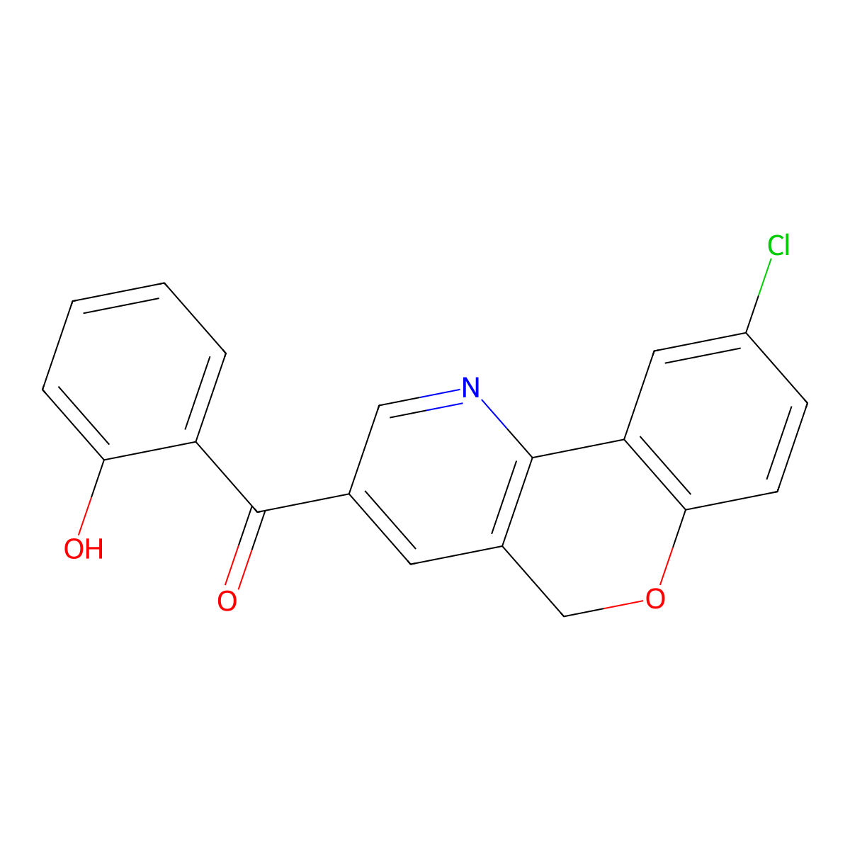 (9-chloro-5H-chromeno[4,3-b]pyridin-3-yl)(2-hydroxyphenyl)methanone molecular structure, CAS 178808-89-4