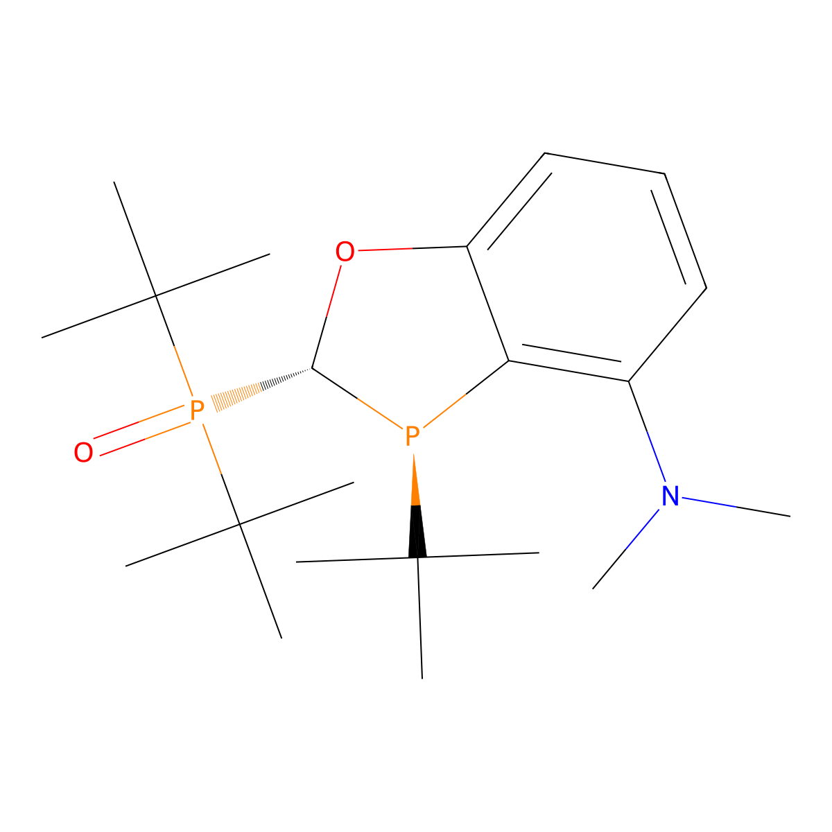 rel-Di-tert-butyl((2R,3R)-3-(tert-butyl)-4-(dimethylamino)-2,3-dihydrobenzo[d][1,3]oxaphosphol-2-yl)phosphine oxide molecular structure, CAS 1788085-47-1
